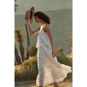 NWT!! Anthropologie x PAYAL JAIN Diana Eyelet Maxi Skirt White Boho Medium